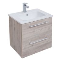 Тумба GIO, 60 см, подвесная, 2 ящика, дуб кантри арт-77.0102D — фото 4, Тумбы под раковину