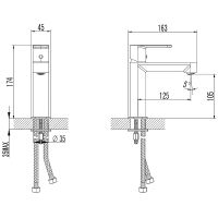 Смеситель для раковины AQUAme Parma Хром арт-AQM6610CR — фото 2, Смесители для раковины