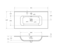 Керамическая раковина CEZARES арт-CZR-8095-90 — фото 4, Раковины встраиваемые сверху
