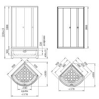 Душевой уголок Radomir Соул 1 90x90 профиль Черный стекло матовое арт-1-03-6-0-0-0021 — фото 2, Душевые уголки четверть круга
