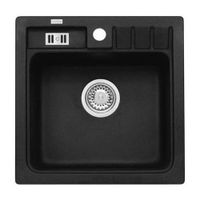 Мойка для кухни ALVEUS NIAGARA 20 GRANITAL CARBON-G91 465x465x180;1x с сифоном 1105419, арт-1089484.0 — фото 1, Кухонные мойки