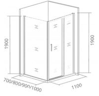 Душевая дверь Good Door Cofe WTW-110-C-B 110 профиль Черный стекло прозрачное арт-КФ00010 — фото 2, Раздвижные душевые двери