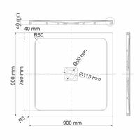 Dinkel Душевой поддон арт-58T03 — фото 3, Душевые поддоны из искусственного камня