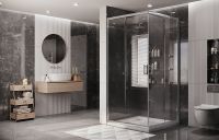 Душевой уголок Ambassador Kingston 80x80 профиль Хром стекло прозрачное арт-14011119 — фото 9, Квадратные душевые уголки