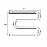 Водяной полотенцесушитель Point М-образный 600x700 с полкой Хром арт-PN38667P — фото 5, Водяные полотенцесушители