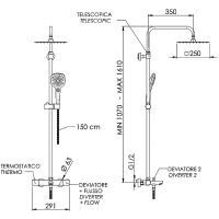Душевая система Remer Elegance с термостатом Черная матовая арт-EQ34A8CPUFS25NO — фото 2, Душевые стойки