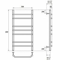 Водяной полотенцесушитель Point Венера П7 500x800 Хром арт-PN07158 — фото 5, Водяные полотенцесушители