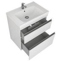 Тумба GRACE PLUS, 60 см, подвесная/напольная, 2 ящика, с опорами, белый глянец арт-99.0904 — фото 15, Тумбы под раковину