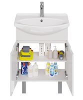 Тумба DAVID D, 65 см , подвесная/напольная,2 дверцы, белый глянец, под ум. Лагуна 65 арт-99.0403 — фото 5, Тумбы под раковину