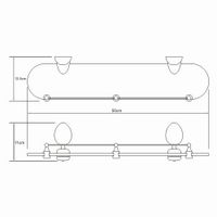 Аксесс Weser K- Полка стеклянная (блистер), хром, WasserKRAFT арт-8644 — фото 2, Полки для ванной и душа