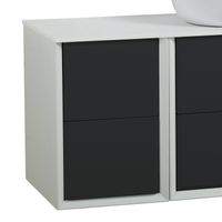 Шкафчик подвесной совместимый с базой под раковину CEZARES BELLAGIO Grafite арт-54718 — фото 1, Шкафы для ванной