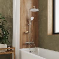 Душевая система Milardo Ideal Spa с термостатом Хром арт-ILSSBTHM06 — фото 1, Душевые стойки