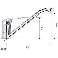 Товар: Смеситель для кухни Remer Серия 35 Хром арт-F402 - фото 2 Смеситель для кухни Remer Серия 35 Хром арт-F402 — фото 2, Смесители для кухни