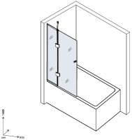 Шторка на ванну D&K Matrix 90 профиль Хром стекло прозрачное арт-DG1109001 — фото 6, Шторки для ванной распашные