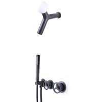 Душевая система Bronze de Luxe Liberty Черная матовая арт-5011B-L — фото 1, Встраиваемые душевые комплекты