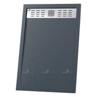 Душевой поддон  80*100*2,5 RGW STM-108G Графит/Прямоуг  Каменный (решётка хром) арт-14202810-02 — фото 1, Душевые поддоны из искусственного камня