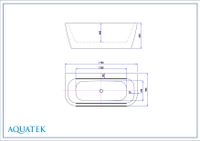 Ванна акриловая, пристенная, AQUATEK АЛТЕЯ 1700*780*600 мм, В комплекте со сливом и ножкам арт-AQ-123778 — фото 2, Акриловые ванны