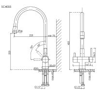 Смеситель для кухни Sancos Arno Золото брашированное Черный арт-SC4005BG — фото 6, Смесители для кухни