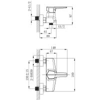 Смеситель для душа Rossinka Хром арт-RS44-41 — фото 2, Смеситель для душа