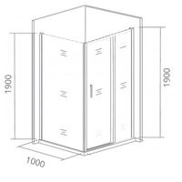 Душевая стенка Good Door Cofe SP-100-C-B 100 профиль Черный стекло прозрачное арт-КФ00020 — фото 3, Боковые стенки
