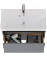 Тумба Luxury, 70 см, подвесная, 1 ящик, серый базальт арт-99.2012 — фото 12, Тумбы под раковину