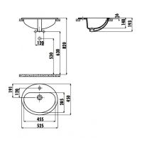 Раковина Creavit 52 Белая арт-TP225-00CB00E-0000 — фото 2, Раковины встраиваемые сверху