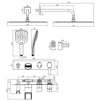 Душевая система Lemark Atlantiss Хром арт-LM3225C — фото 2, Встраиваемые душевые комплекты