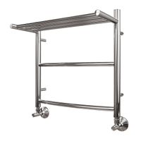 Водяной полотенцесушитель Point Афина П2 500x500 с полкой Хром арт-PN04155P — фото 4, Водяные полотенцесушители