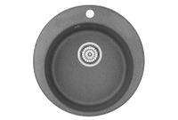 Granula- (ЧЁРНО-СЕРЫЙ), кухонная мойка, кварц арт-4801, ГРАФИТ — фото 1, Кухонные мойки