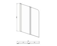 AQ NFB 6222-100 (новый артикул ) Шторка на ванну двухэлементная, поворотная 1000X1 арт-AQ DEL SBA 10015CH — фото 2, Шторки для ванной распашные