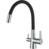 Смеситель для кухни Haiba Хром Черный арт-HB76858-7 — фото 1, Смесители для кухни