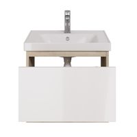 Тумба PERFECTO, 60 см, подвесная, 1 ящик, дуб эврика/белый глянец арт-99.0811 — фото 12, Тумбы под раковину