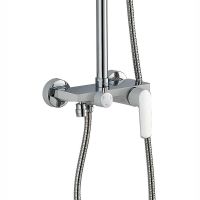 Душевая система Haiba Белый Хром арт-HB24804 — фото 4, Душевые стойки