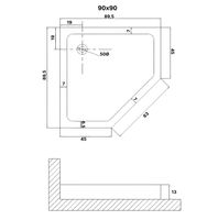 Товар: Душевой поддон (90х90х13) трапеция,1 место арт-NG-P9090-14D - фото 2 Душевой поддон (90х90х13) трапеция,1 место арт-NG-P9090-14D — фото 2, Душевые поддоны АБС-пластик