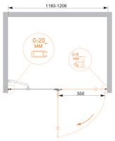 Душевая дверь CEZARES арт-BERGAMO-W-B-12-120-C-Cr-L — фото 2, Распашные душевые двери