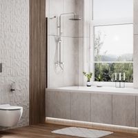 Товар: Berkel Стеклянная шторка на ванну арт-48P01-80 Fixed - фото 2 Berkel Стеклянная шторка на ванну арт-48P01-80 Fixed — фото 2, Шторки для ванной распашные