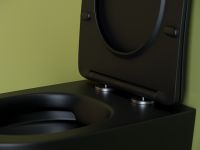 Унитаз Ceramicanova Uno Rimless подвесной Черный матовый с сиденьем Микролифт арт-CN11001MB — фото 5, Подвесные унитазы