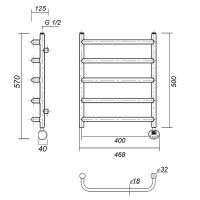 Товар: Электрический полотенцесушитель Domoterm Стефано П5 400x500 ER Хром арт-СтефаноП5400x500ER - фото 2 Электрический полотенцесушитель Domoterm Стефано П5 400x500 ER Хром арт-СтефаноП5400x500ER — фото 2, Электрические полотенцесушители