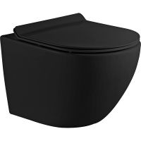 Унитаз Iberica Blanca Bilbao Mini подвесной Черный матовый с сиденьем Микролифт арт-IB.BLM.234.2B2 — фото 1, Подвесные унитазы