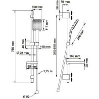 Душевой гарнитур Swedbe Hermes Черный матовый арт-5112B — фото 6, Душевые гарнитуры на штанге