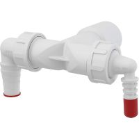 Колено для сифона Alcaplast с двумя штуцерами Белое арт-P156Z — фото 1, Прочие комплектующие для слива и канализации