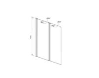 AQ NFB 6222-100 (новый артикул ) Шторка на ванну двухэлементная, поворотная 1000X1 арт-AQ DEL SBA 10015CH — фото 5, Шторки для ванной распашные