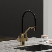 Смеситель для кухни Sancos Loro Золото брашированное Черный арт-SC4007BG — фото 8, Смесители для кухни