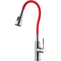 Смеситель для кухни Lemark Expert Нержавеющая сталь Красный арт-LM5082S-Red — фото 1, Смесители для кухни