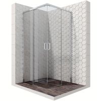 Душевой уголок Ambassador Queen 90х90 профиль Хром стекло прозрачное арт-11011104 — фото 2, Квадратные душевые уголки