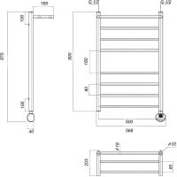 Электрический полотенцесушитель Domoterm Медея с/п П8 500x800 ER с полкой Золото арт-Медеяс/пП8500x800ERзолото — фото 2, Электрические полотенцесушители