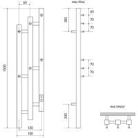 Электрический полотенцесушитель Melodia della vita Etude Cascade Ferrum 150х15 П3 Граф арт-MTRECF15015gt — фото 2, Электрические полотенцесушители