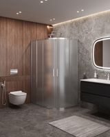 Душевой уголок CEZARES арт-MOLVENO-RH-2-110/80-P-Cr — фото 1, Асимметричные душевые уголки