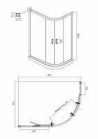 Душевой уголок Ambassador Kingston 110х80 профиль Черный стекло прозрачное арт-14011210 — фото 2, Асимметричные душевые уголки