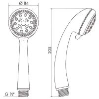 Ручной душ Melodia della vita Standard Хром арт-MKP20565BL — фото 2, Лейки для душа